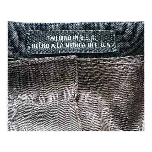 Stafford 100% Worsted Wool Sport Coat Suit Jacket Black Men Size 42XT - Picture 7 of 8